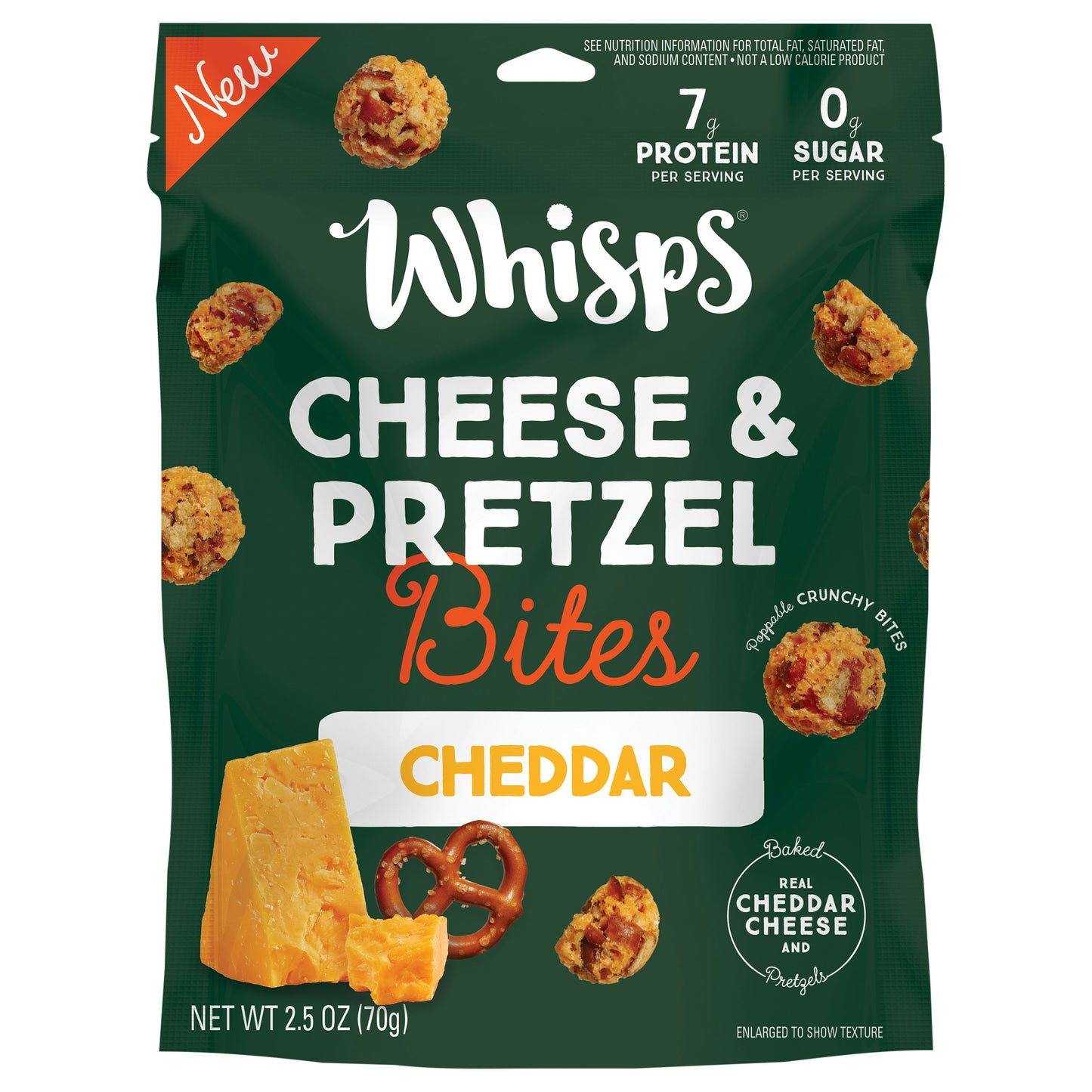 Whisps Bites Pretzel Cheddar 2.5 oz (Pack of 6)