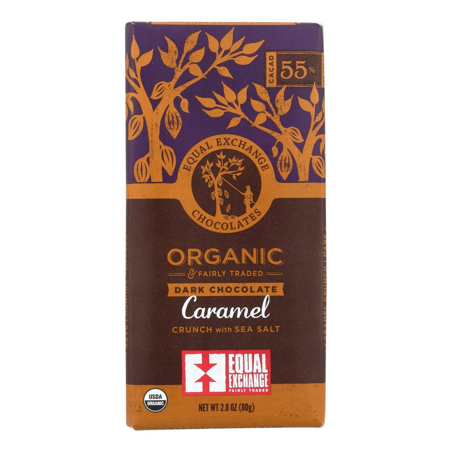 Equal Exchange Chocolate Bar Dark Caramel Organic 2.8 Oz (Pack of 12)