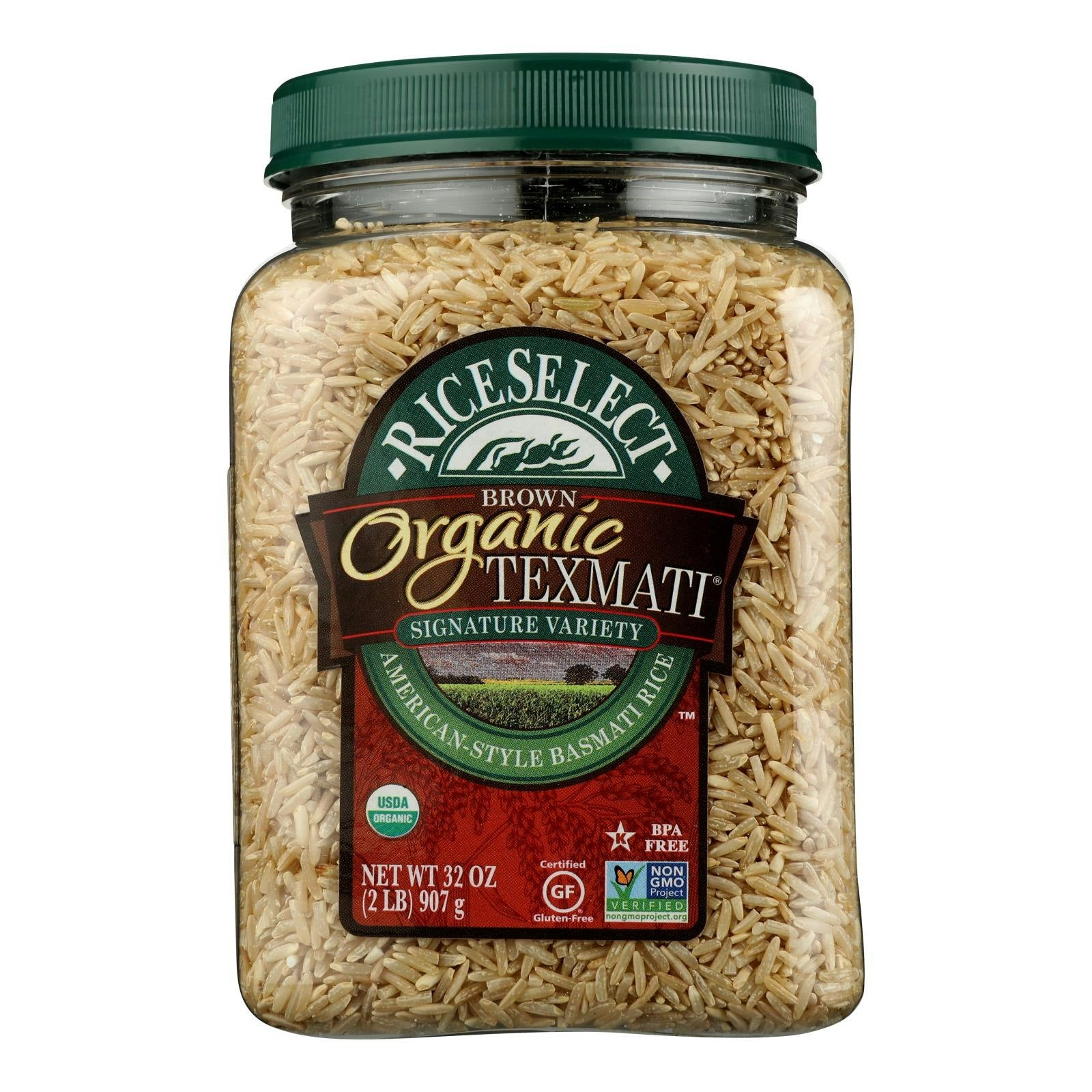Rice Select Texmati Rice - Organic Brown 32 oz (Pack of 4)