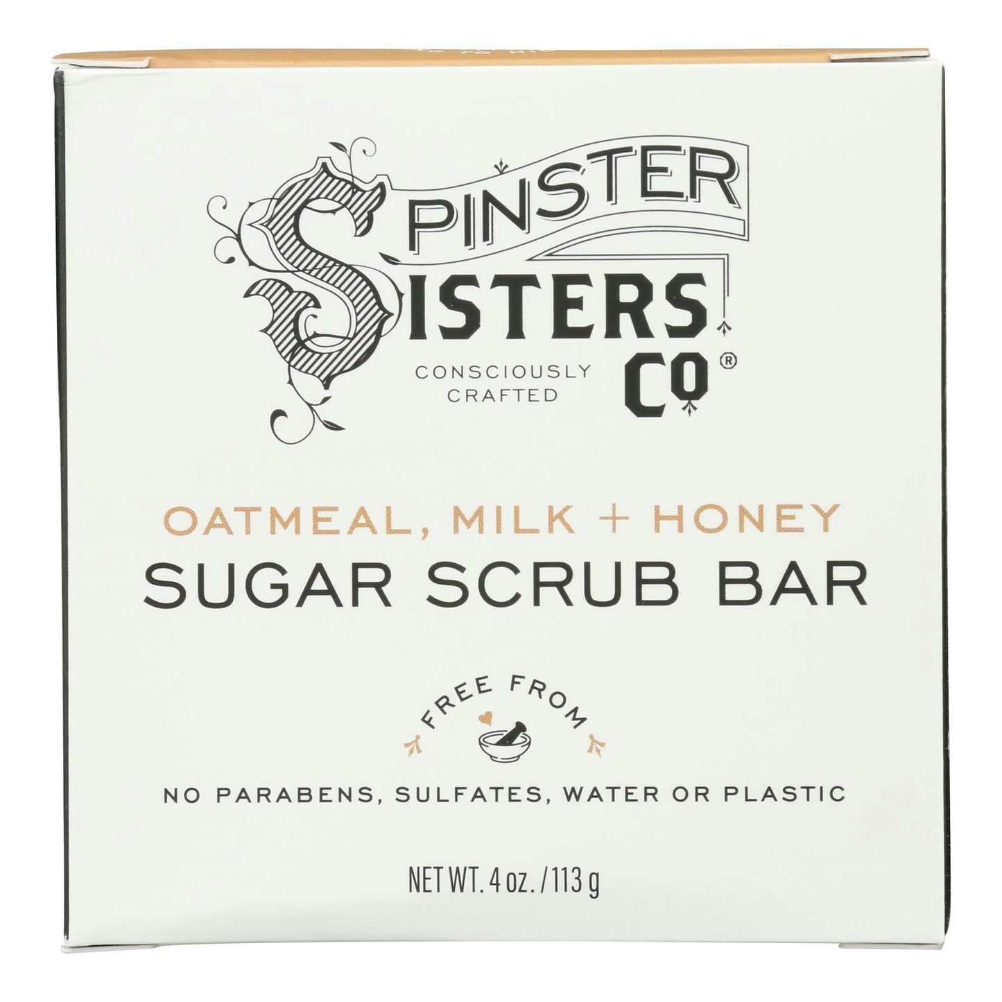 Spinster Sisters Co Bar Sugar Scrub Oatmeal Milk Honey 4 Oz