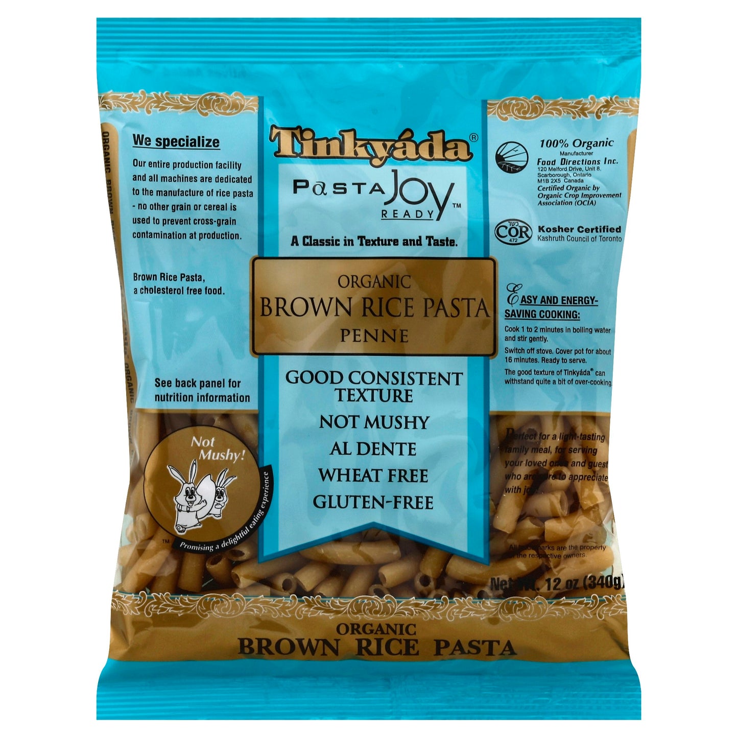Tinkyada Pasta Brown Rice Penne Organic 12 oz (Pack of 12)