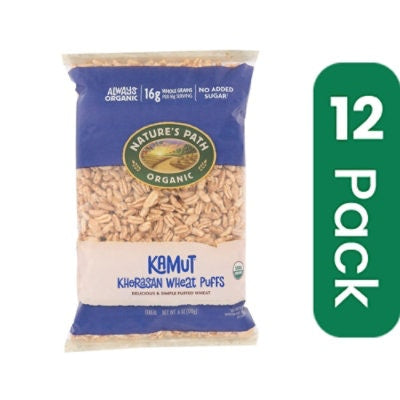 Nature's Path Organic Kamut Khorasan Wheat Puffs Breakfast Cereal - 6 oz (Pack of 12)