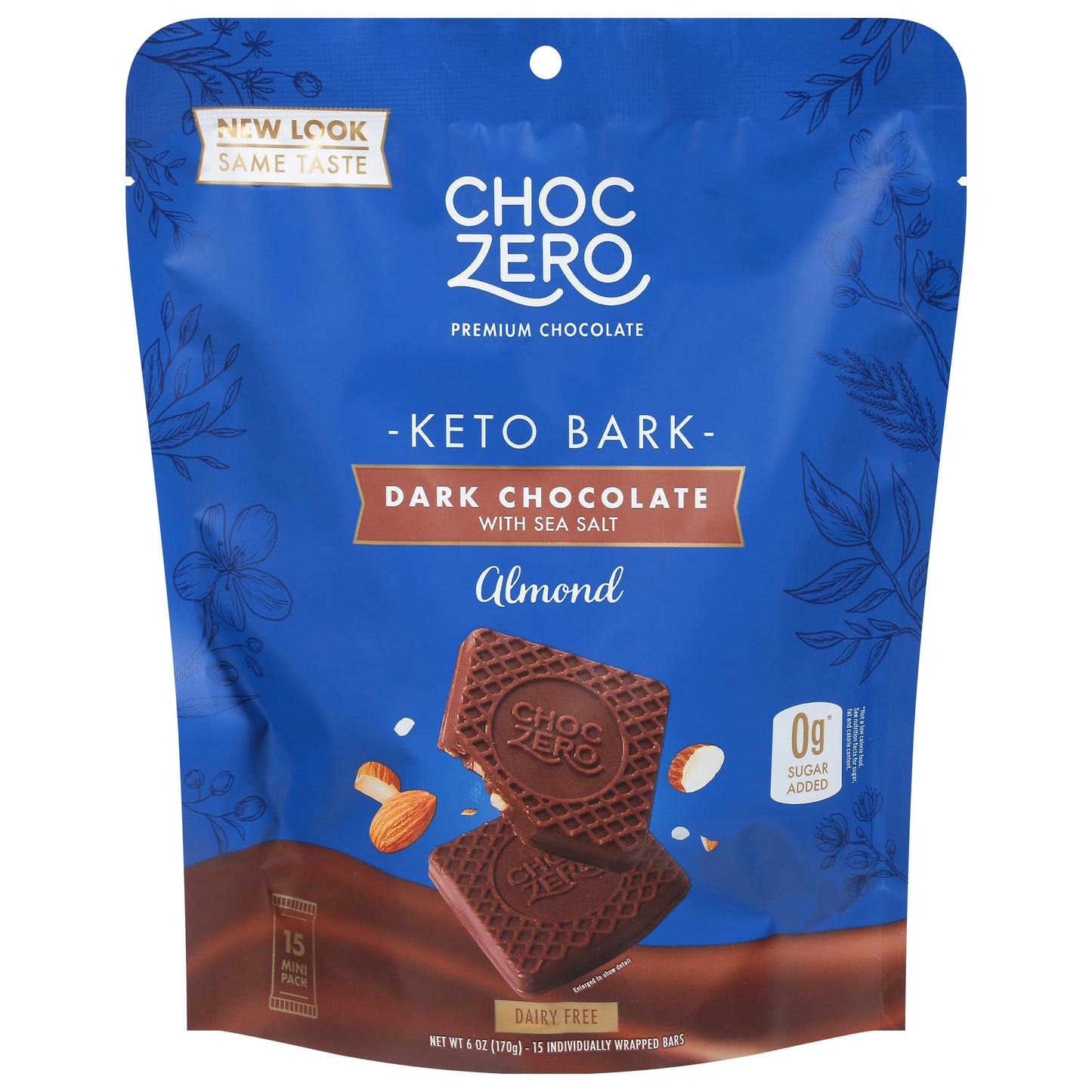 Choczero Bark Dark Chocolate Almond 6 oz (Pack of 12)