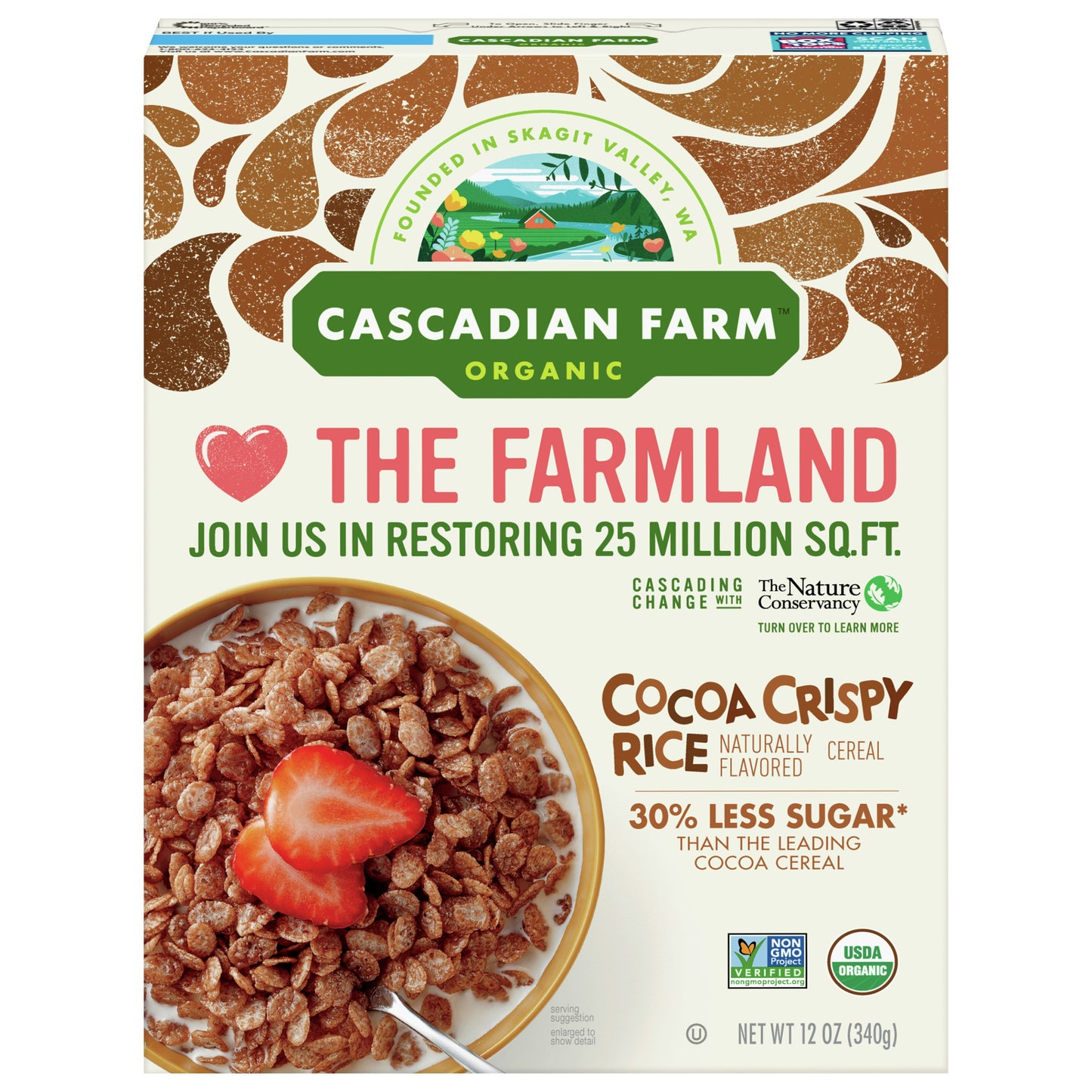 Cascadian Farm Cereal Cocoa Crispy Rt 12 Oz Pack of 10