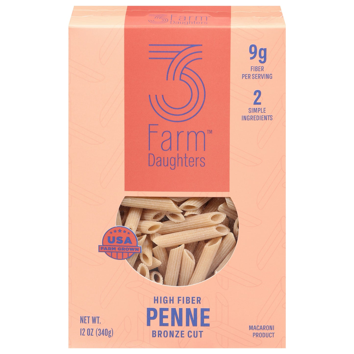 Three Farm Daughters Pasta Penne 12 Oz (Pack of 8)