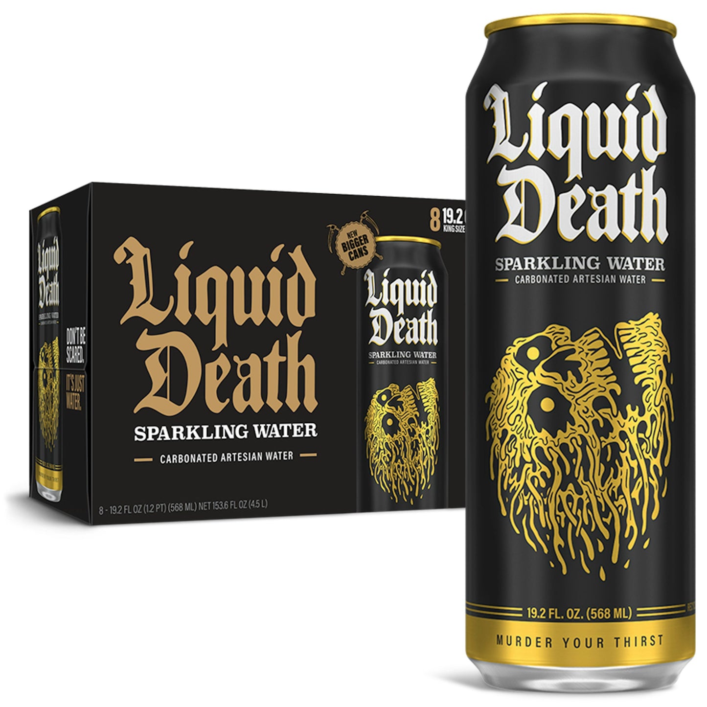 Liquid Death Water Sparkling Mountain 153.6 Fo Pack of 3