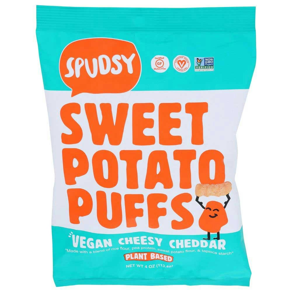 Spudsy Vegan Cheesy Cheddar Sweet Potato Puffs - 4 Ounce (Pack of 12)