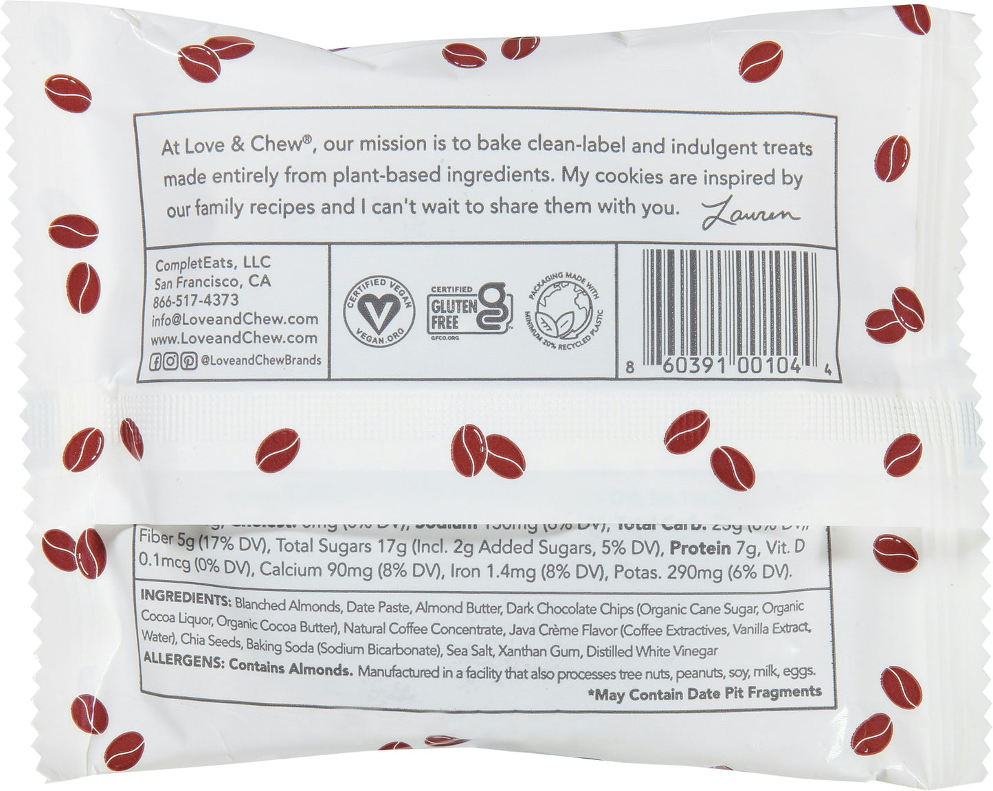 Love Chew Cookie Mocha Chip 2 oz (Pack of 12)