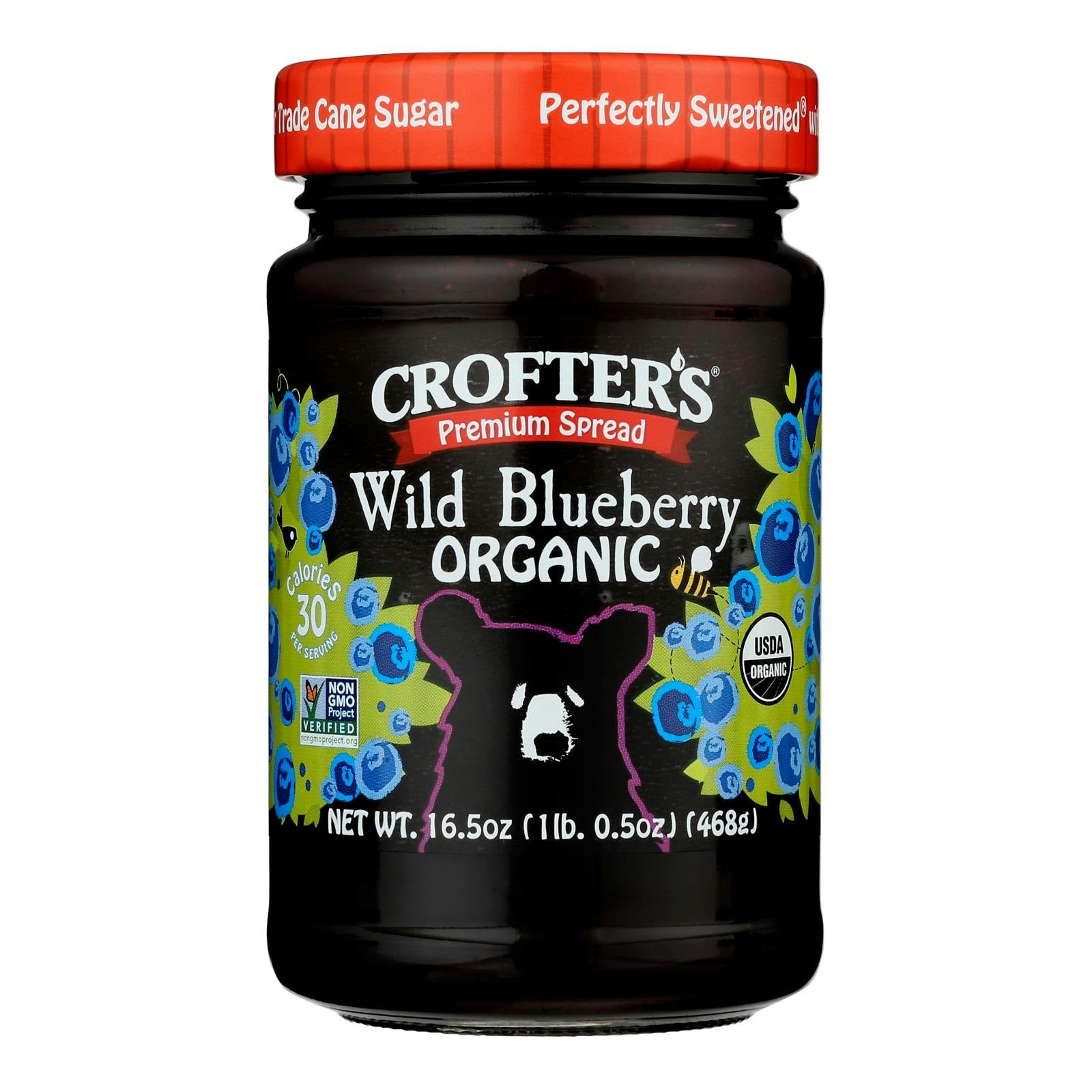 Crofters - Premium Spread Wild Blueberry 16.5 oz (Pack of 6)