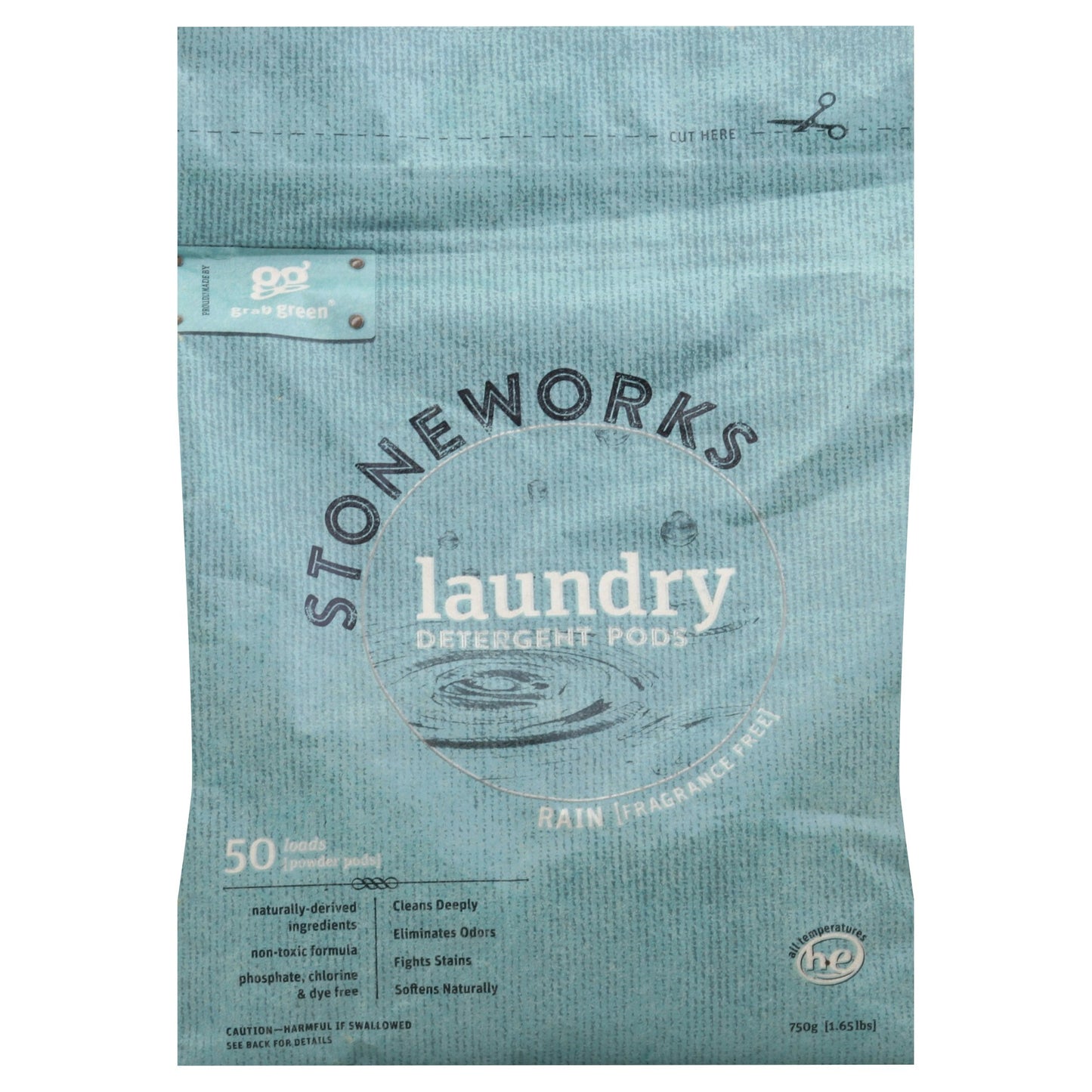 Grabgreen Detergent Stoneworks Rain Fragance Free 1.65 Lb (Pack of 6)