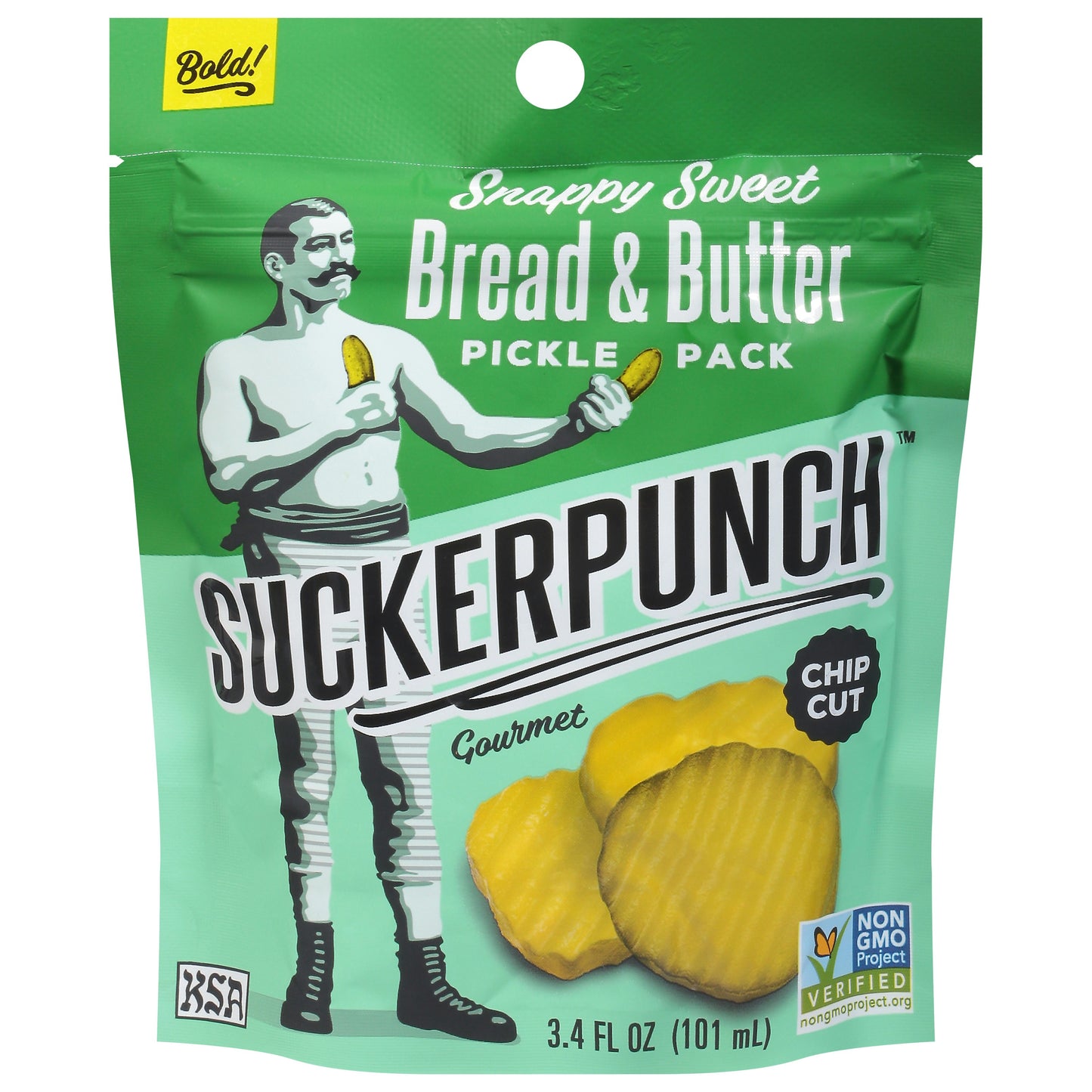 Suckerpunch Pickle Chips Bread Butter 3.4 oz (Pack of 12)