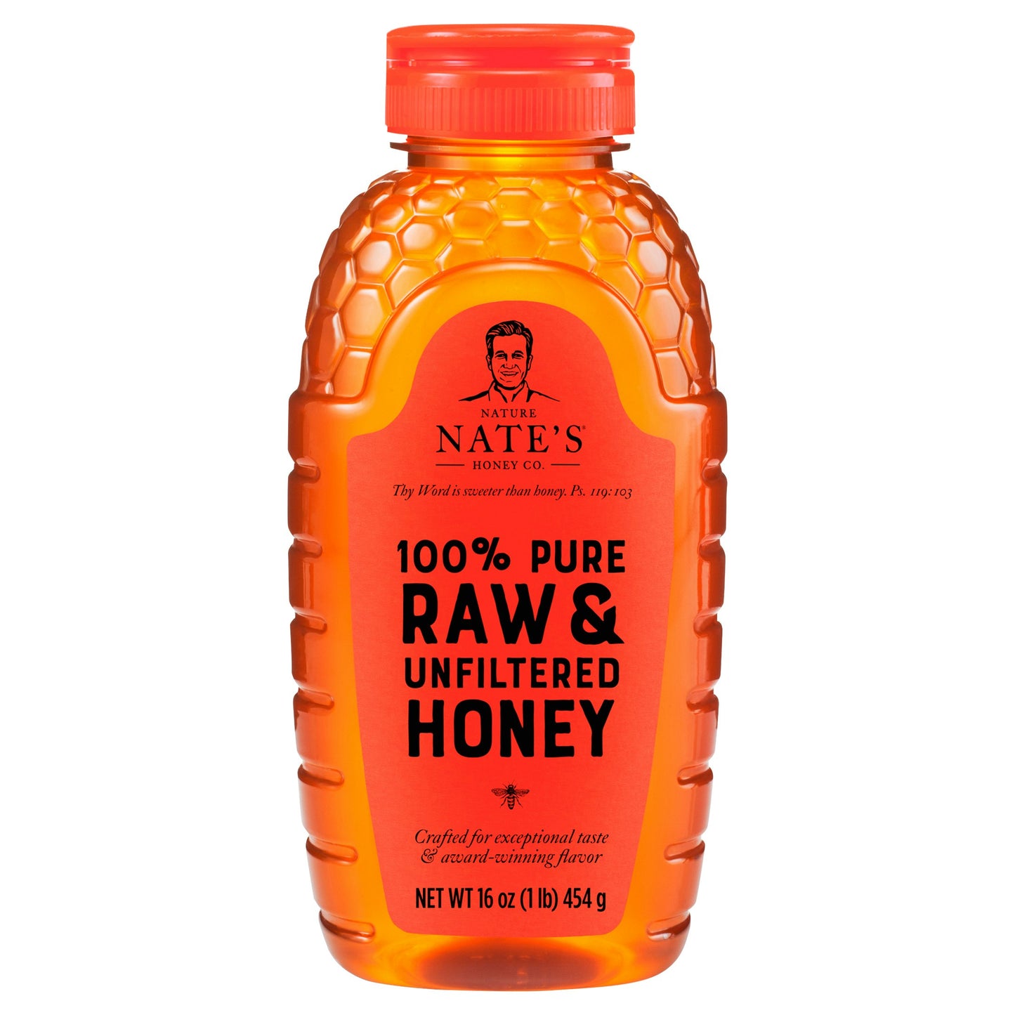 Nature Nates Honey 100% Raw Unfiltered 16 oz (Pack of 6)