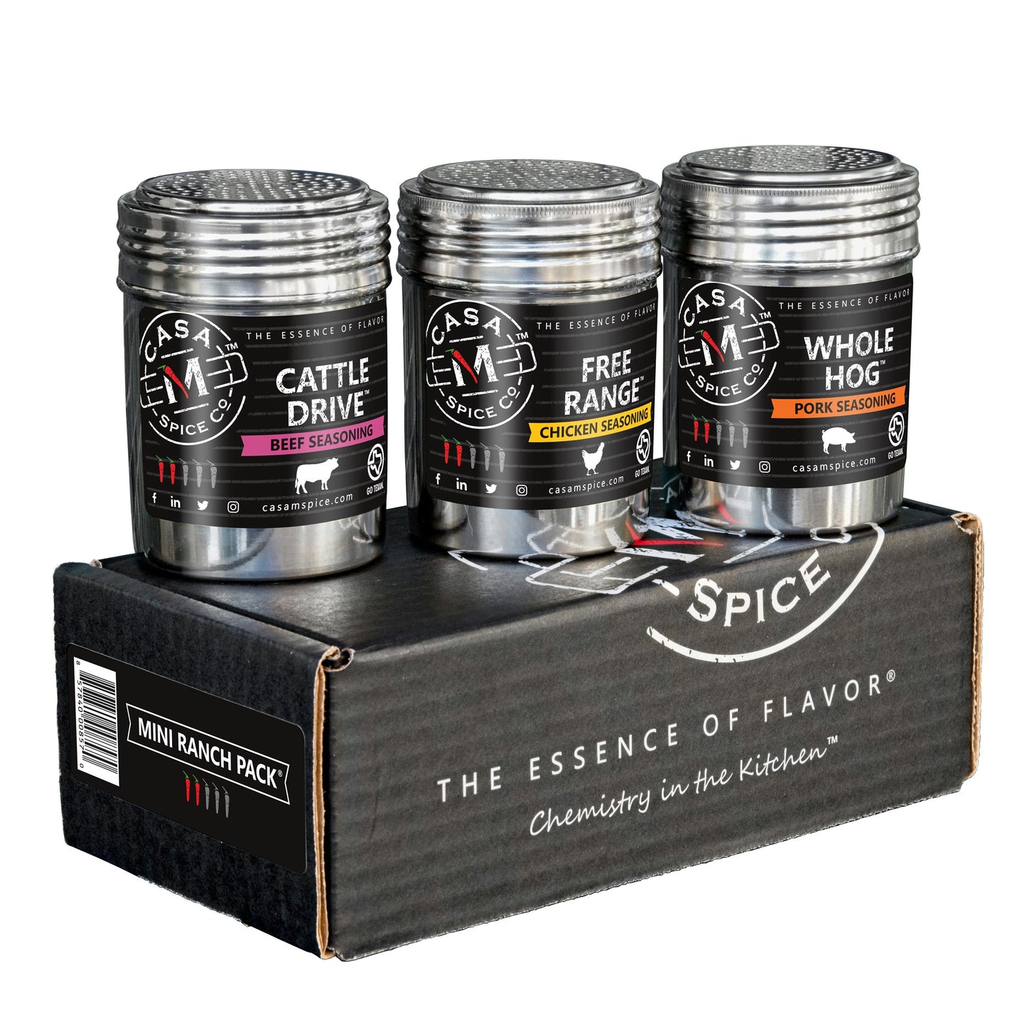 Casa M Spice Co Ranch Beef, Chicken and Pork Low-Sodium Seasonings 16.5 oz (Pack of 6)