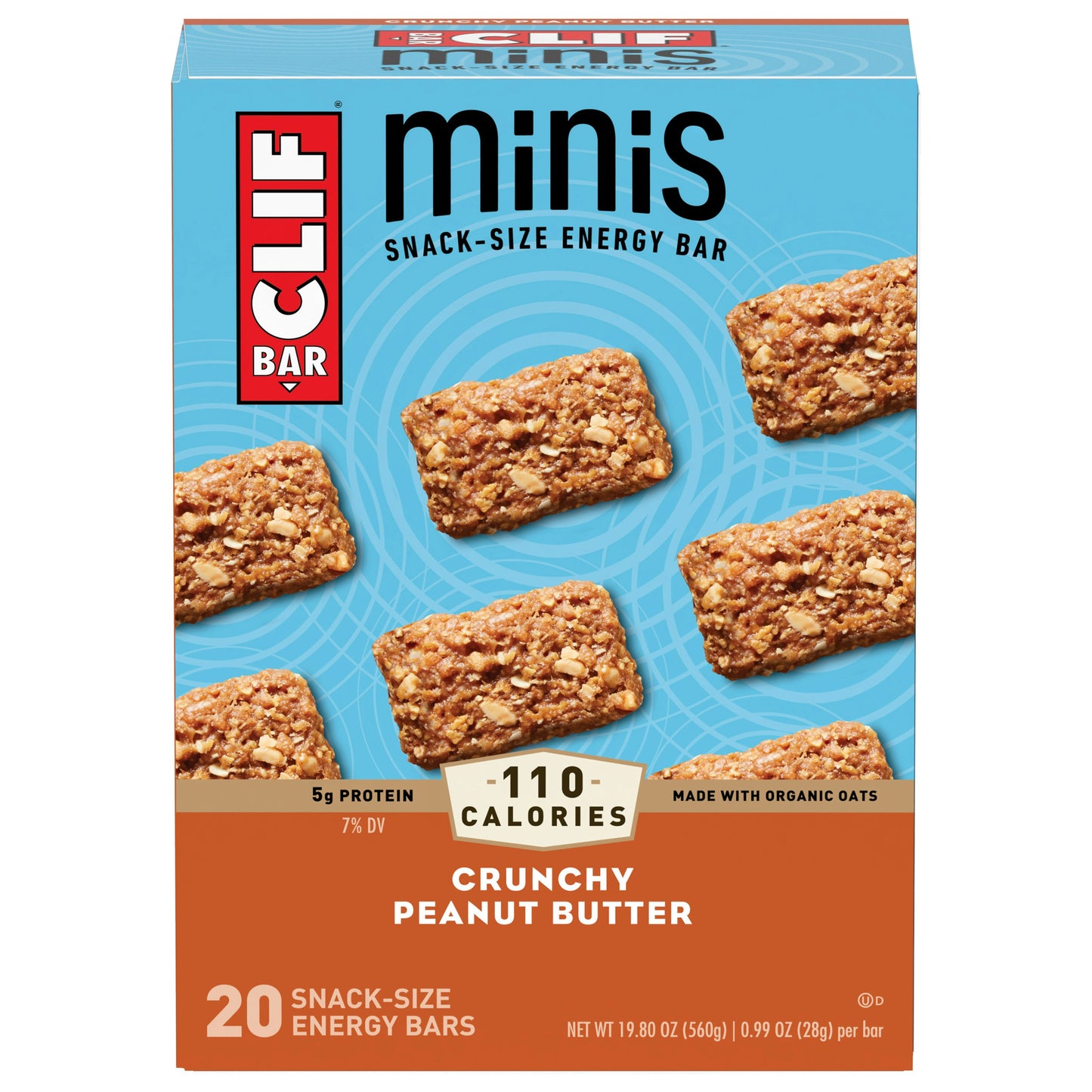 CLIF BAR minis Crunchy Peanut Butter Bars - 20-.99 Oz (Pack of 4)