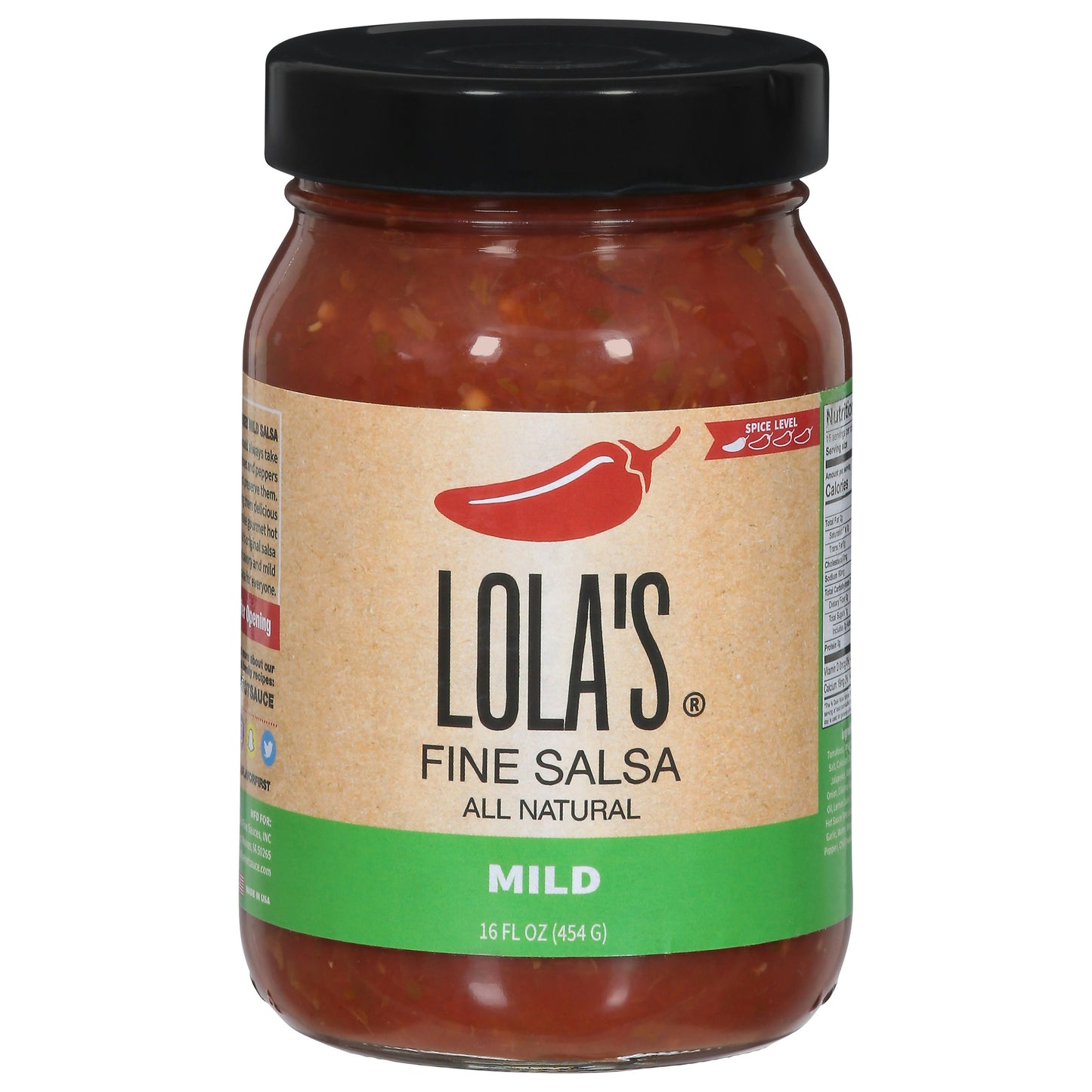 Lolas Fine Hot Sauce Salsa Mild - 16 FZ (Pack of 6)