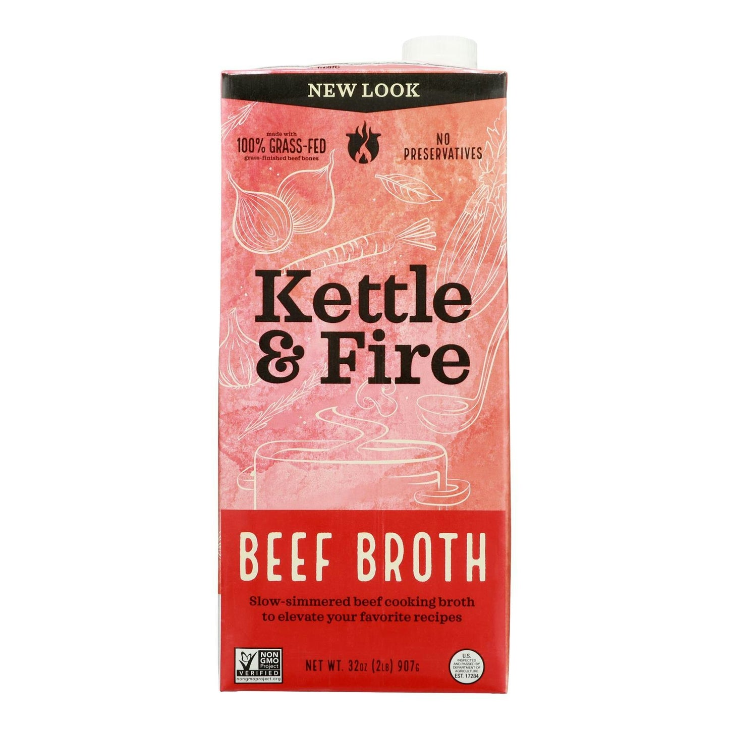 Kettle And Fire - Cooking Broth Beef 32 oz (Pack of 6)
