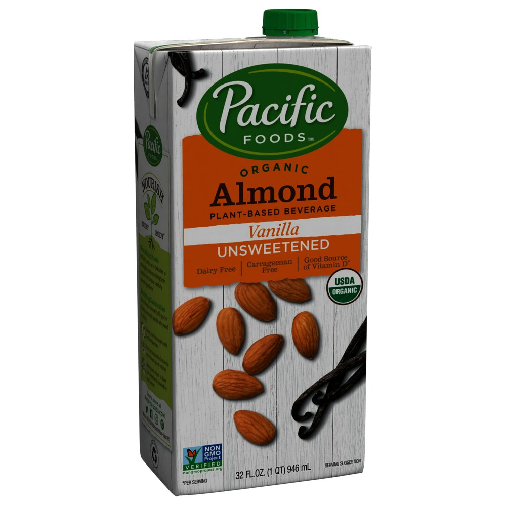 Pacific Foods Beverage Almond Unsweetened Vanilla Organic Gluten Free 32 Fo Pack of 12