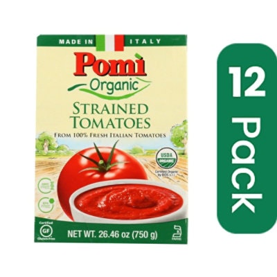 Pomi Organic Strained Tomatoes 26.46 oz (Pack of 12)