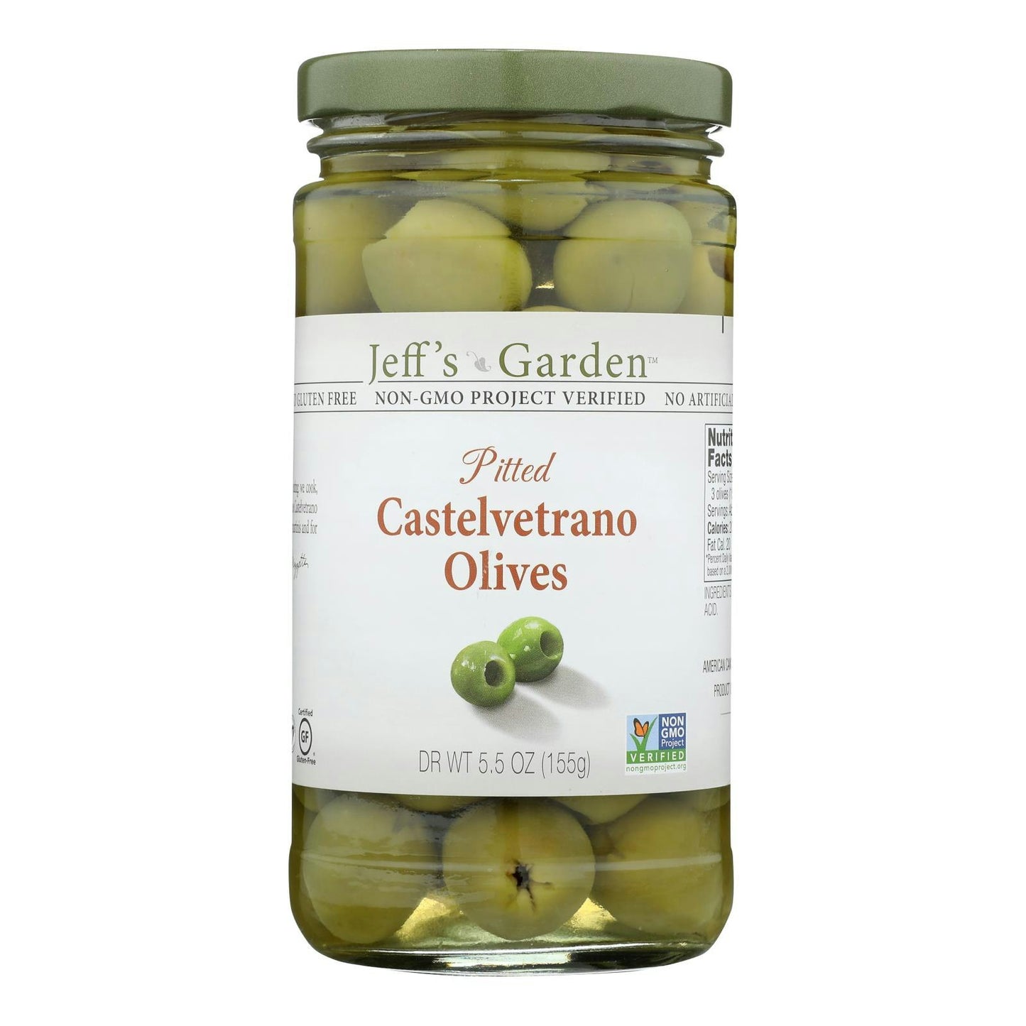 Jeffs Naturals Olives Pitted Castelvetrano 5.5 Oz Pack of 6