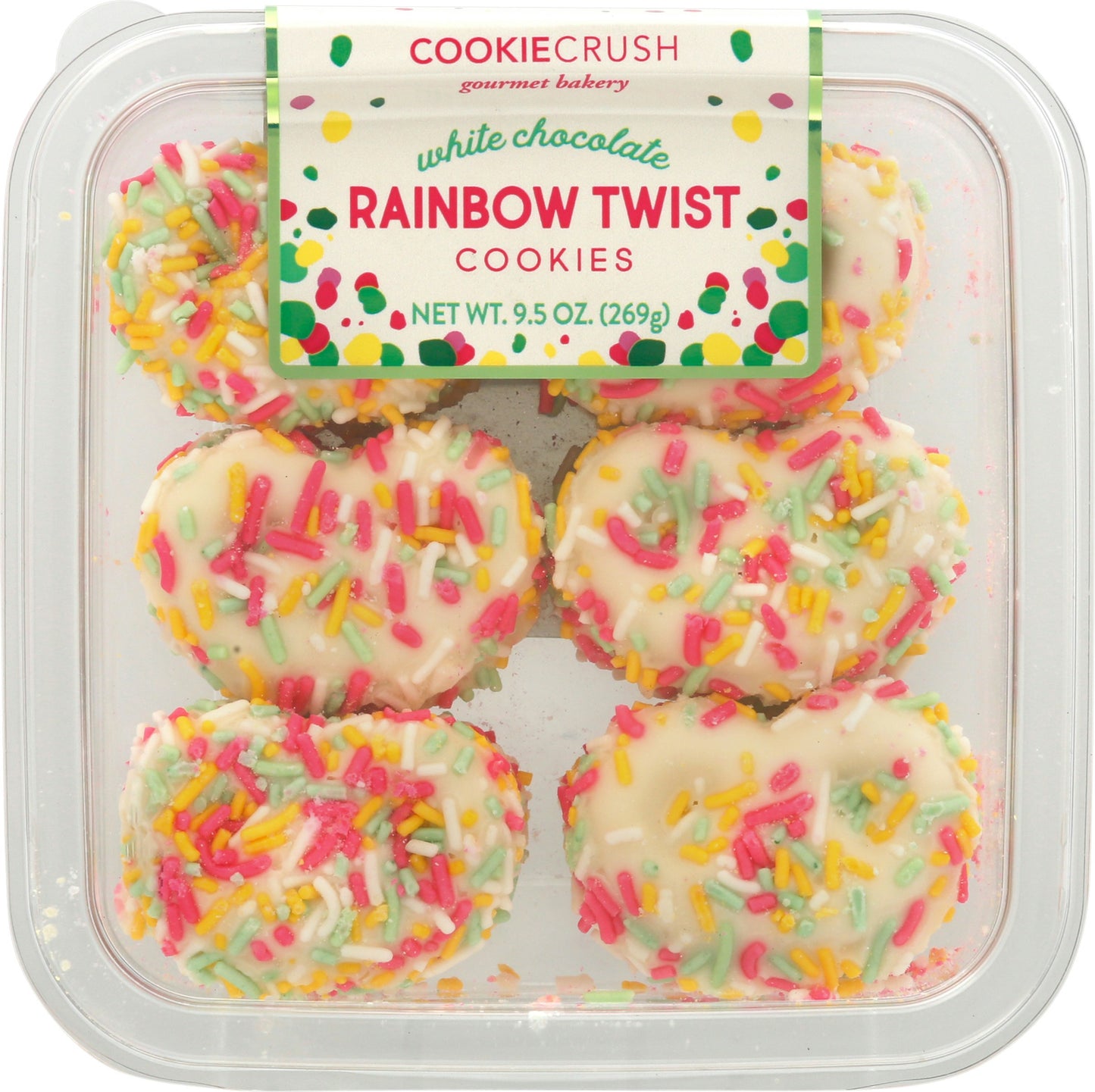 Cookie Crush Cookie White Chocolate Rainbow Twist 9.5 Oz (Pack of 12)