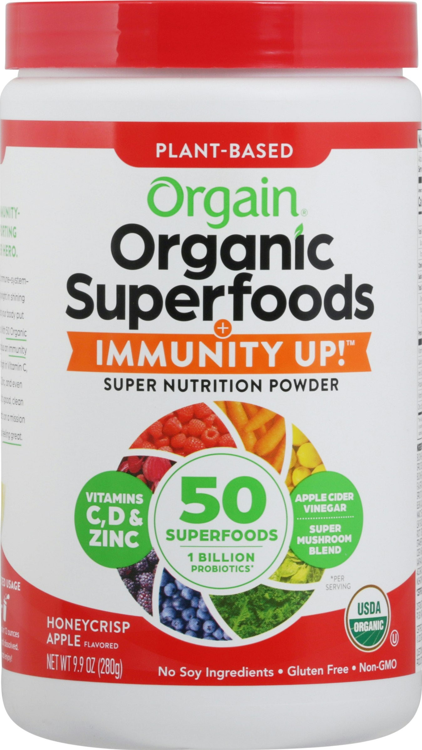 Orgain Organic Honeycrisp Apple Flavor Superfood Nutrition Powder 9.9 Ounce