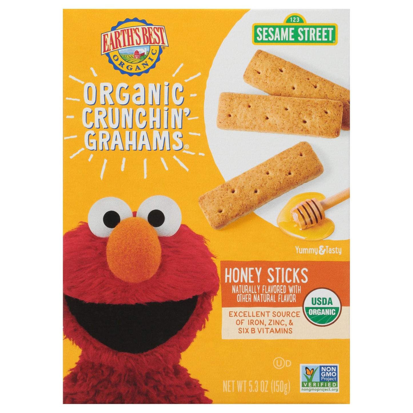 Earth's Best Crunchy Honey Graham Sticks 5.3 oz (Pack of 6)