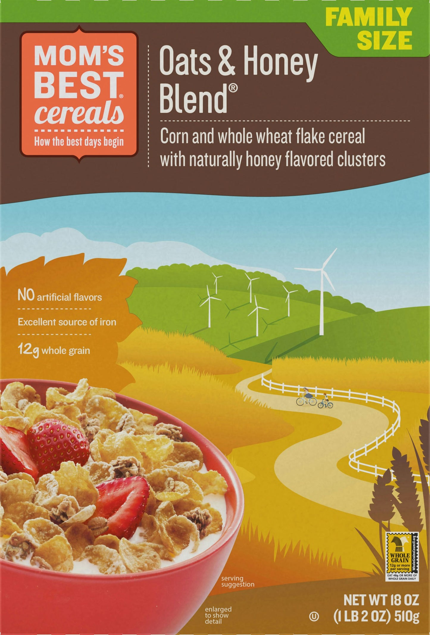 Moms Best Cereal Oat & Honey 18 Oz Pack of 14