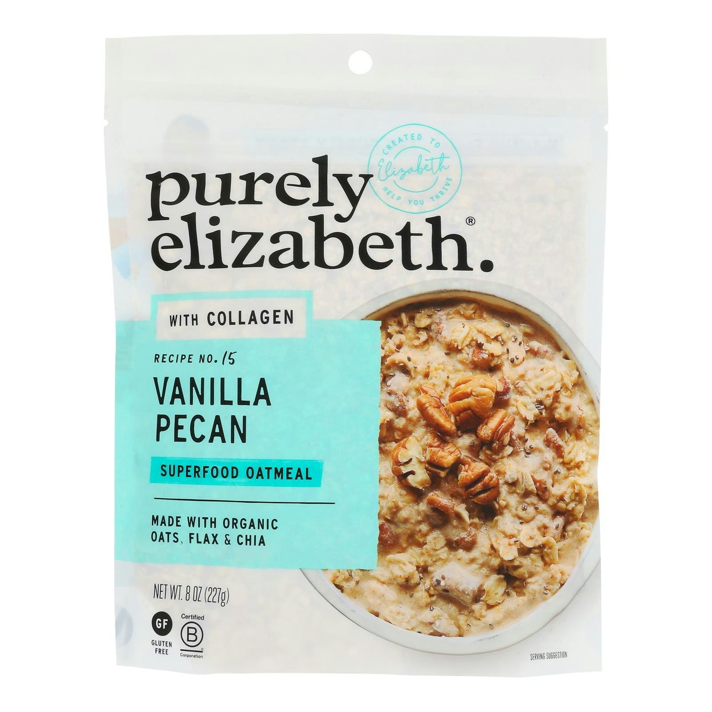 Purely Elizabeth - Oat Pouch Collagen Vanilla Pecan 8 oz (Pack of 6)