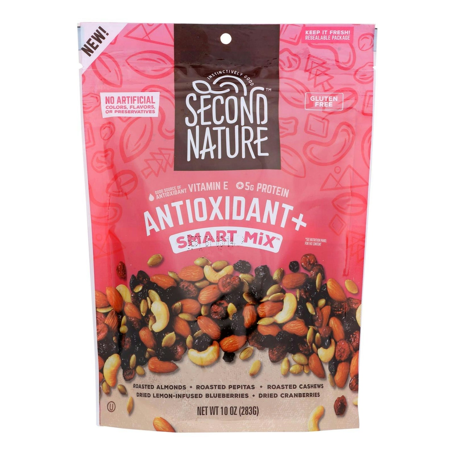 Second Nature Nut Medley Antioxidant Smart Mix Gluten Free 10 Oz Pack of 6