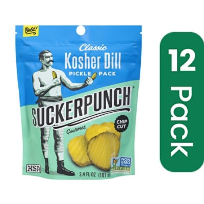 Suckerpunch Pickle Chips Classic Dill 3.4 oz (Pack of 12)