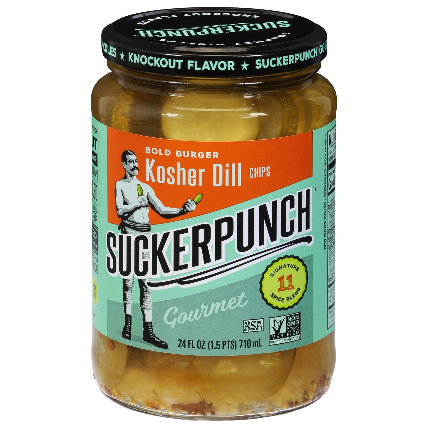 Suckerpunch Pickle Chips Dill 24 oz (Pack of 6)