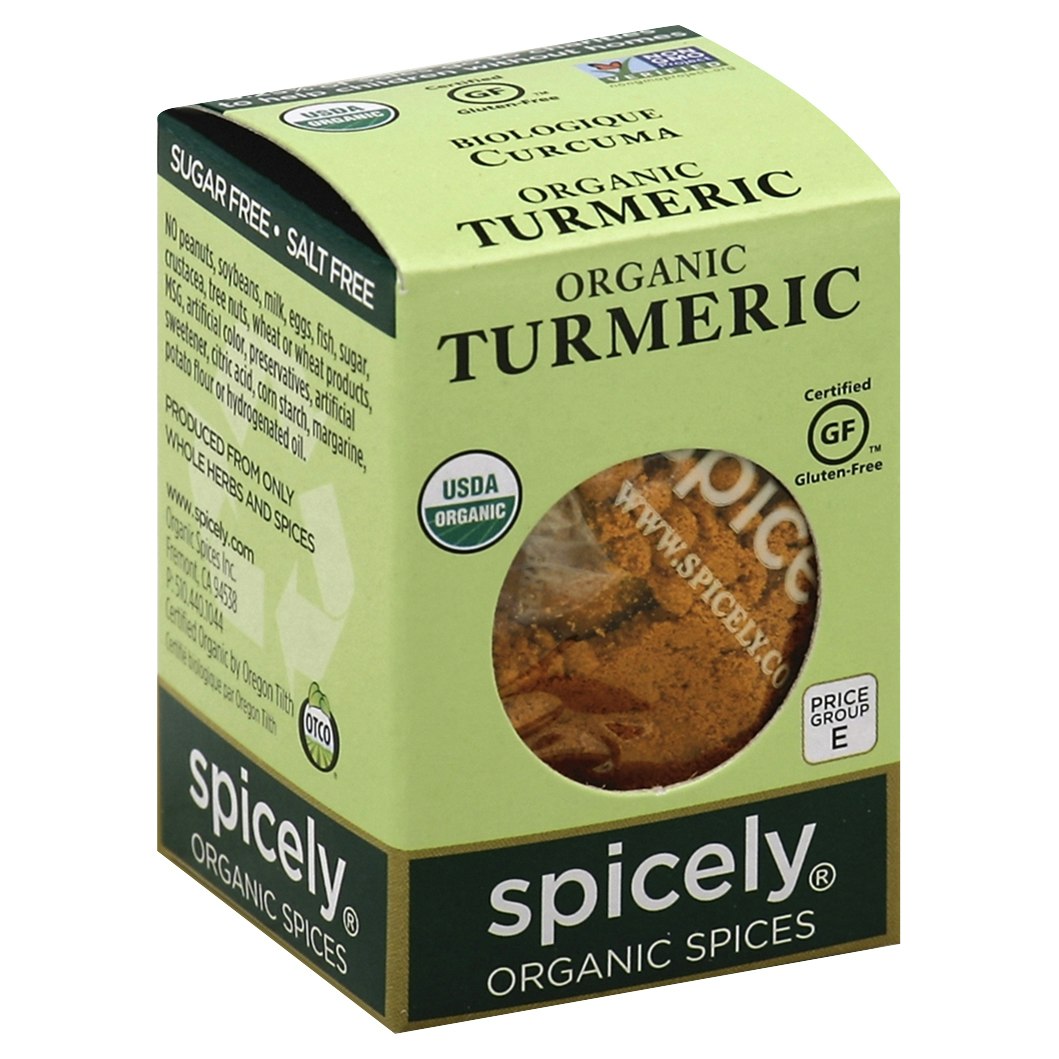 Spicely Organics Spice Turmeric Box 0.45 Oz Pack of 6