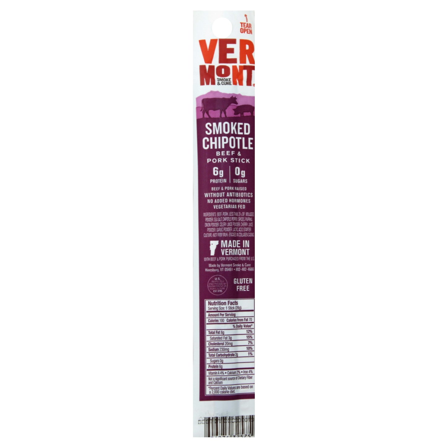 Vermont Smoke Beef Realstick Chipotle 1 oz (Pack of 24)