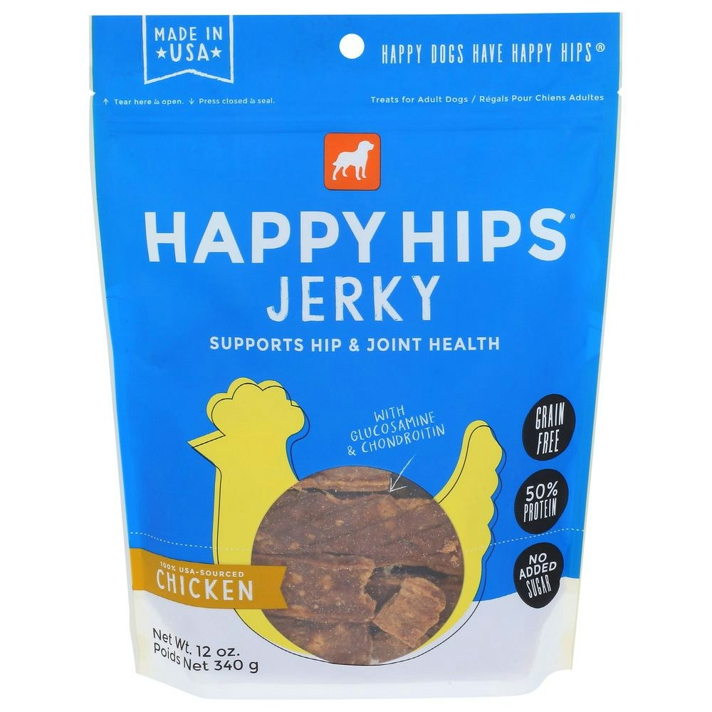 Happy Hips Treat Dog Chicken Jerky 12 Oz Pack of 6