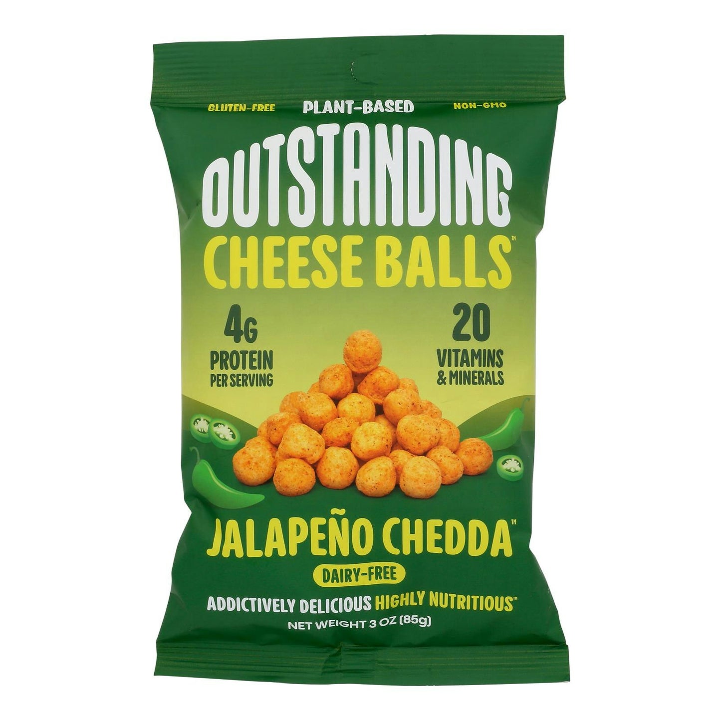 Outstanding Foods - Cheese Balls Jalapeno 3 oz (Pack of 8)