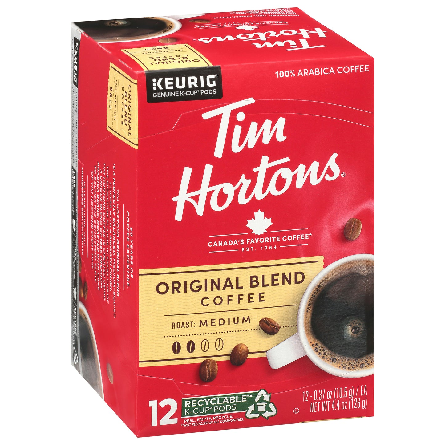 Tim Horton Coffee Sea Salt 100% Arabica 12Pc 4.44 oz (Pack of 6)
