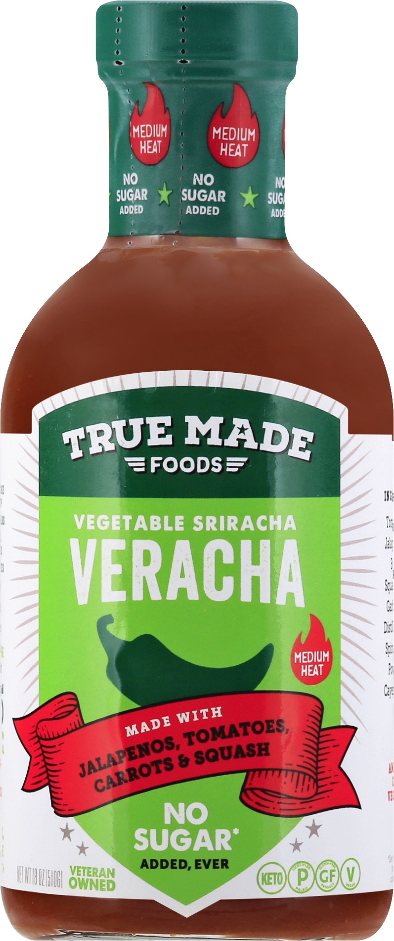 True Made Foods Sauce Hot Veracha 18 Oz (Pack of 6)