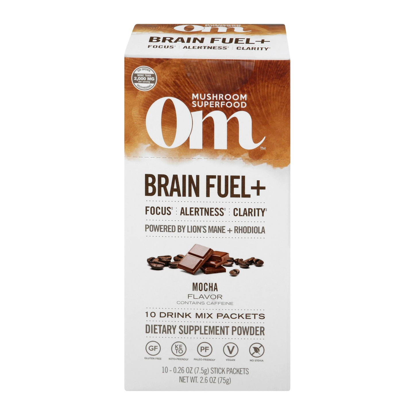 Om Mushrooms Brain Fuel Mocha 10Pkt 2.2 Oz