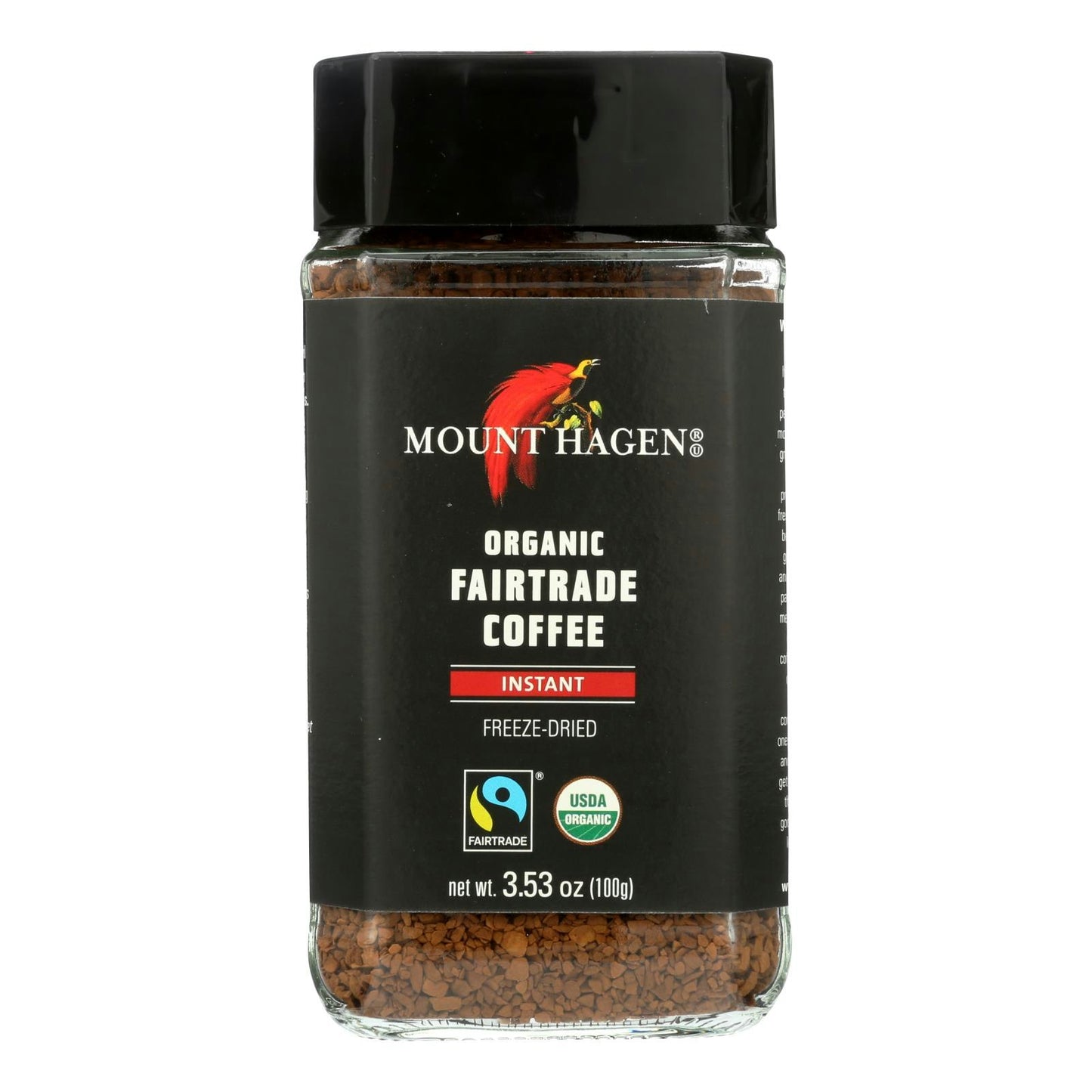 Mount Hagen Instant Organic Fairtrade Coffee 3.53 Oz Pack of 6