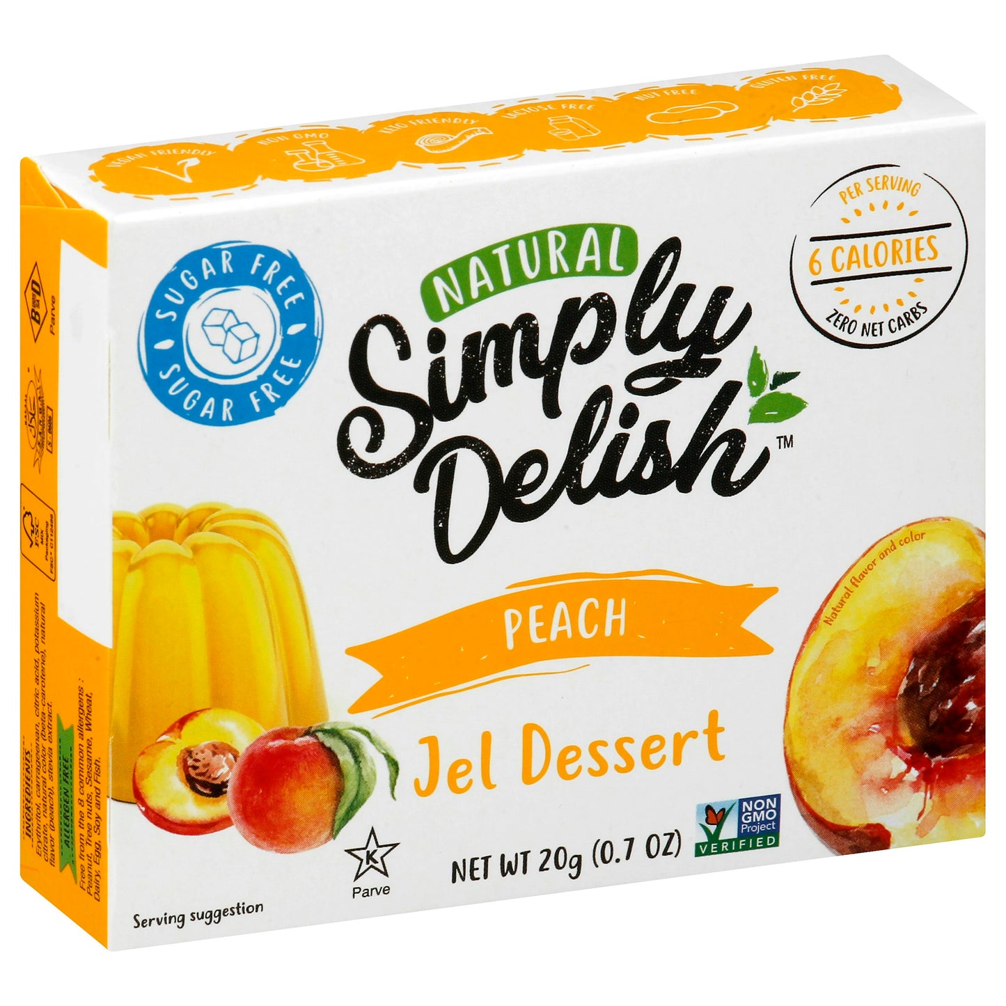 Simply Delish Jel Dessert Peach 0.7 Oz (Pack of 6)