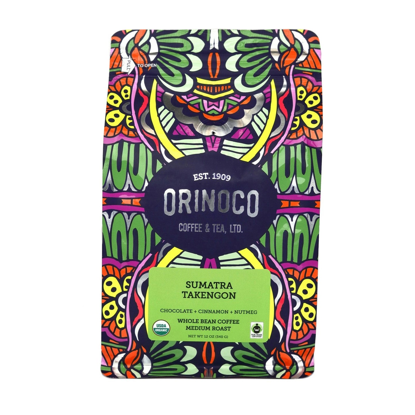 Orinoco Coffee & Tea Ltd - Sumatran Coffee Whole Bean 12 Oz Pack of 6
