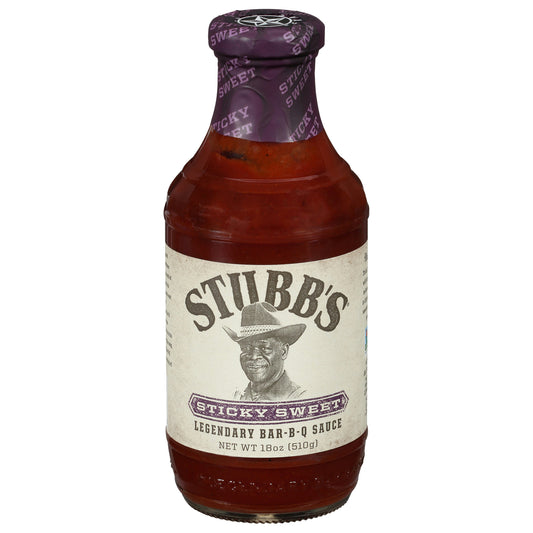 Stubbs Sauce Barbeque Sticky Sweet 18 oz (Pack of 6)