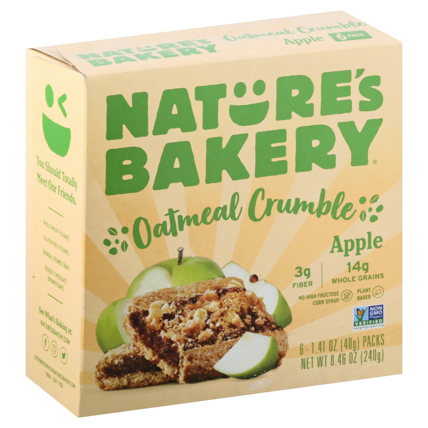 Natures Bakery Bar Oatmeal Crumble Apple 8.46 oz (Pack of 6)
