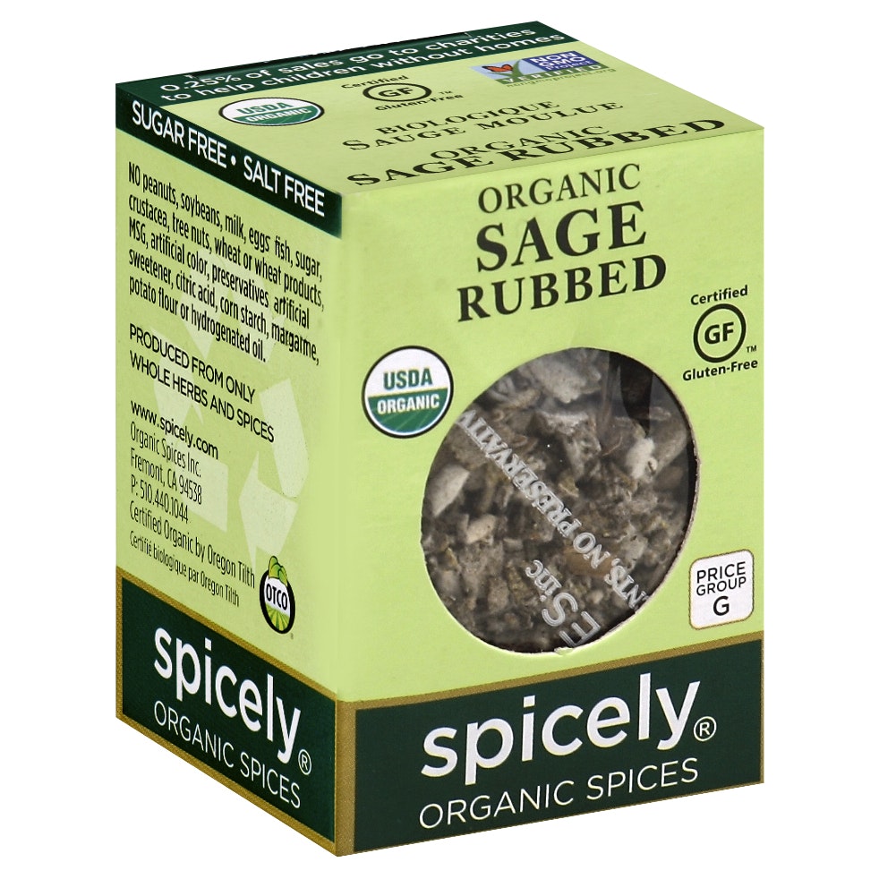 Spicely Organics Spice Sage Box 0.1 Oz (Pack of 6)