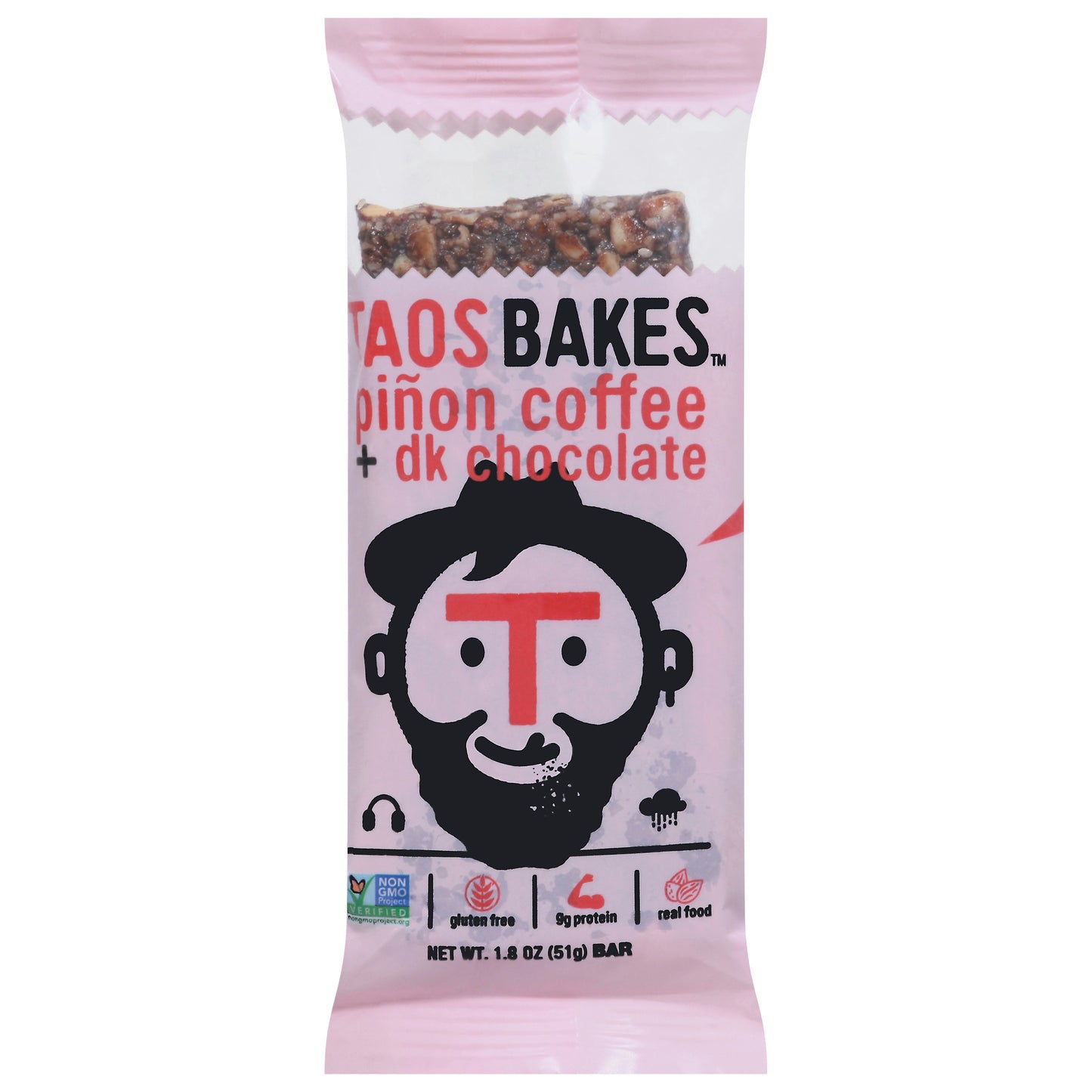 Taos Bakes Pinon Coffee Dark Choc Bar 1.8 Oz Pack of 12