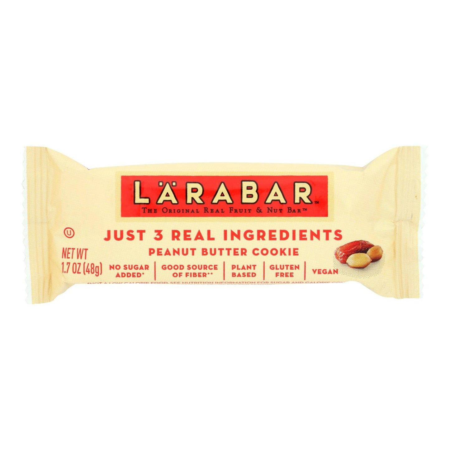Larabar Food Bar Fruit & Nut Peanut Butter Cookie Gluten Free 1.7 Oz Pack of 16
