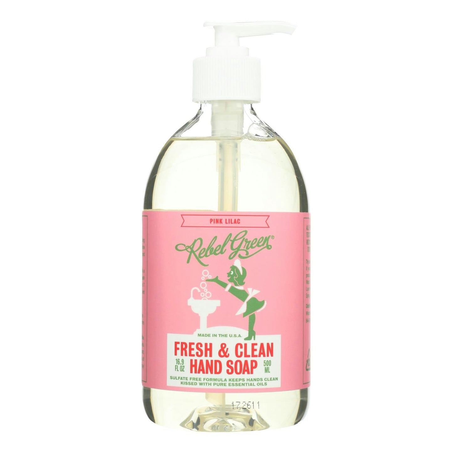 Rebel Green - Fresh and Clean Liquid Hand Soap - Pink Lilac 16.9 fl oz (Pack of 4)
