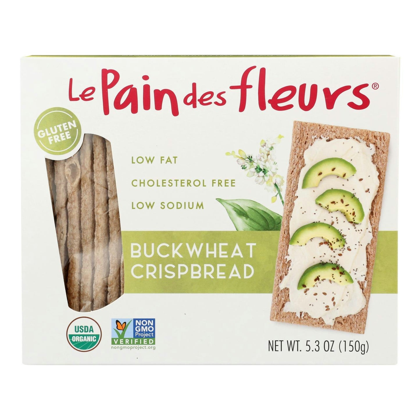 Le Pain Des Fleurs - Crispbread Buckwheat 5.3 oz (Pack of 6)