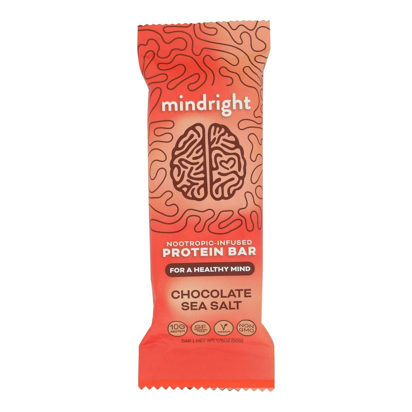 Mindright Bar Infused Chocolate Sea Salt 1.76 Oz (Pack Of 12)