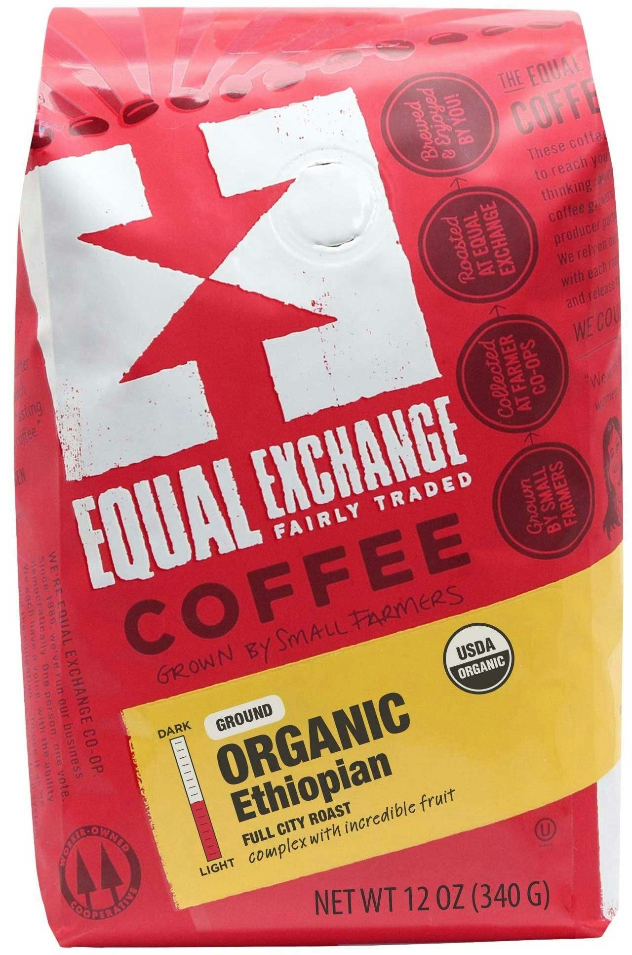 Equal Exchange Organic Ethiopian Whole Bean Coffee 12 Oz Pack of 6